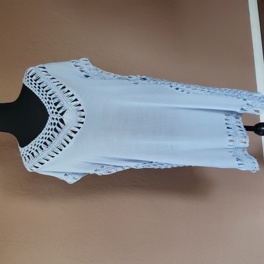 Swimsuit Cover-up Crochet Powder Blue XL